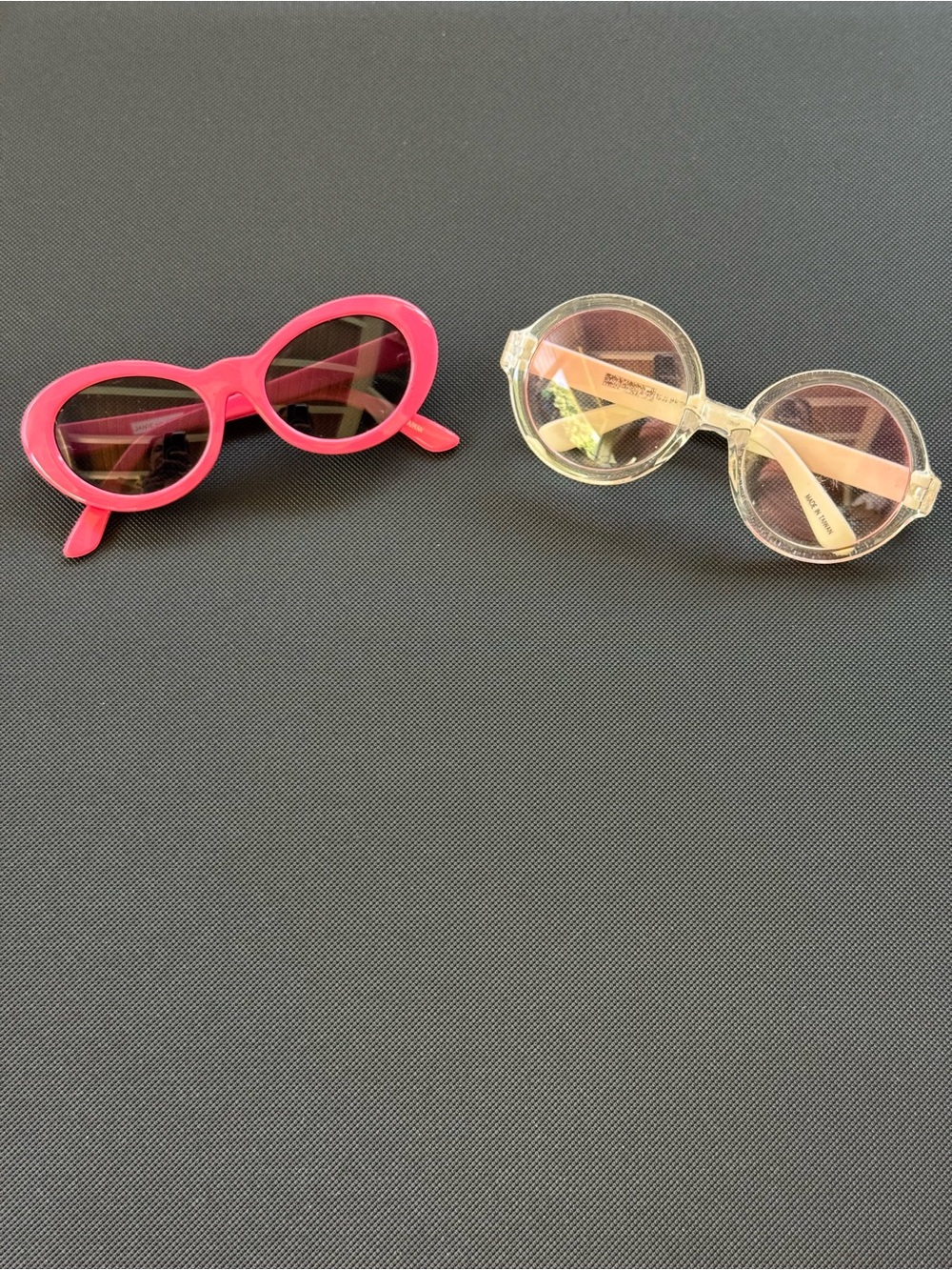 Janie and Jack Pink and Clear Infant Toddler Kids Sunglasses, Set of 2, GUC